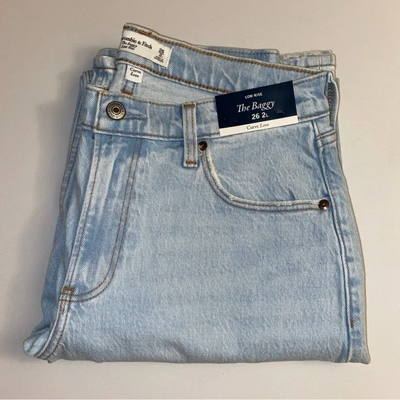 Abercrombie & Fitch | Curve Love Low Rise Baggy Jean - Size 26 Long - Picture 3 of 8